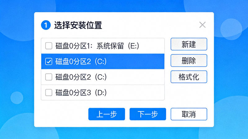 Windows系统安装向导界面截图，显示‘选择安装位置’步骤