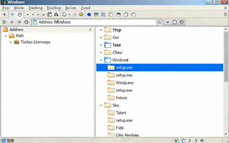 Windows资源管理器窗口截图，显示解压后的文件夹内容，其中setup.exe文件被高亮显示